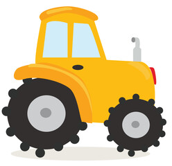 illustration of a green agricultural tractor