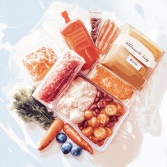 Colorful assortment of frozen foods displays various ingredients symbolizing the joy of National Frozen Food Day