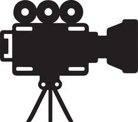 Obraz premium Line art digital camera icon vector image 