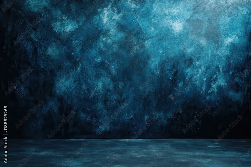 Poster luminous blue abstract patterns on dark textured backdrop for creative design projects and professio