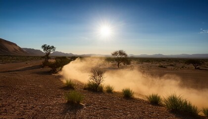 Naklejka premium dust cloud on nature as background