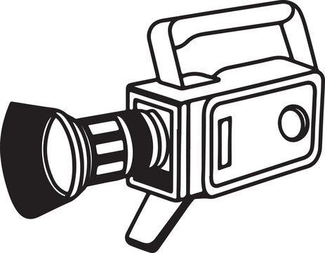 recommend clip art: Line art digital camera icon vector image 
