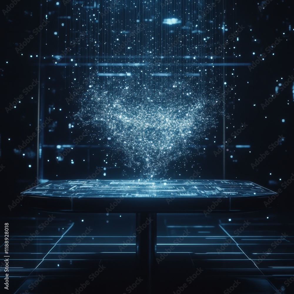 Aufkleber digital art futuristic heart-shaped data visualizations in graphic design studio