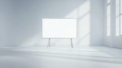 Blank Whiteboard Mockup in a Minimalist Room