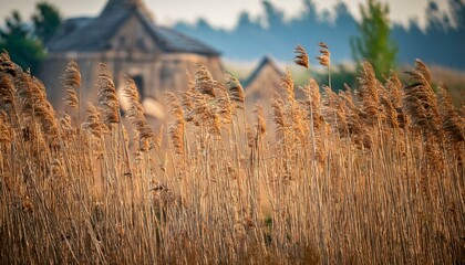 Fototapeta premium reed grass historical past close up