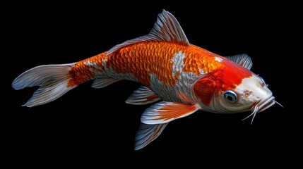 goldfish on black background