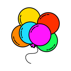 A colorful collection of cartoon balloons