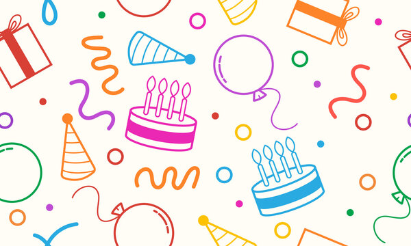 Joyful birthday celebration with a festive party theme background