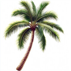 Obraz premium Palm Tree Icon with Realistic Fronds Standing Tall on White logo black plant 