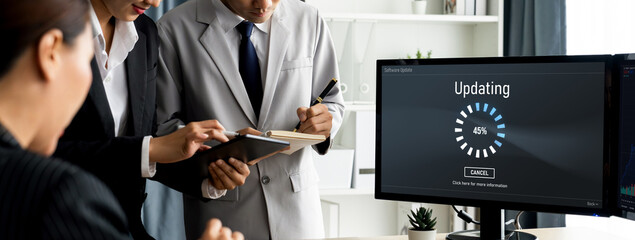 Software update on computer for brisk version of device software upgrade