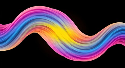 Abstract Liquid Flow: A dynamic, abstract swirl of colorful liquid, with vibrant shades of pink, blue, yellow, and orange creating a mesmerizing and fluid flow against a dark backdrop.