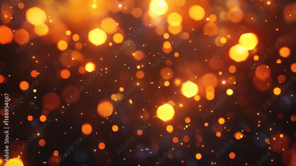 Poster Abstract background with glowing lights hexagon - Generative ai illustration