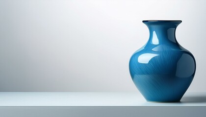 a blue vase sits on a white background white background background