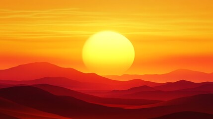 Stunning Sunset Over the Desert in Saudi Arabia – Serene Desert Landscape with Vibrant Colors