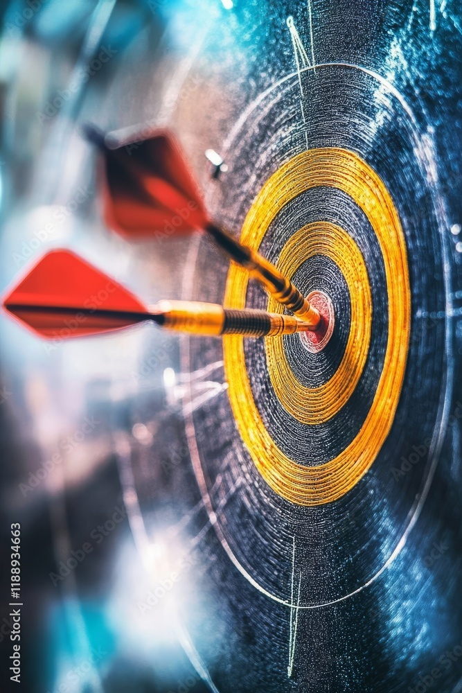 Aufkleber this thoughtprovoking image explores business failure through a double exposure of a dartboard and m