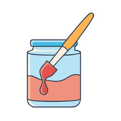paintbrush in a jar vector icon, paintbrush in a jar vector illustration - simple illustration of paintbrush in a jar, perfect for logos,and paintbrush in a jar -themed designs.