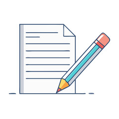 pencil and pape vector icon, pencil and pape vector illustration - simple illustration of pencil and pape, perfect for logos,and pencil and pape -themed designs.