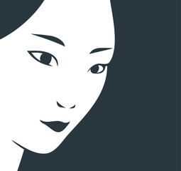 Design of asian woman expression