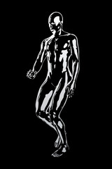 Design of artistic body man on black background