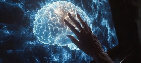 Exploring the Depths of Consciousness Holographic Brain and Hand in a Futuristic Setting