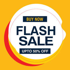 Flash Sales banner template design for social media and website.Special Offer Flash Sale campaign