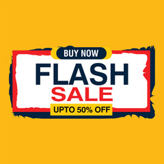 Flash Sales banner template design for social media and website.Special Offer Flash Sale campaign