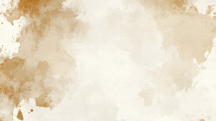 Abstract Grunge Background, Elegant Light Brown Watercolor Wash Texture With Copy Space