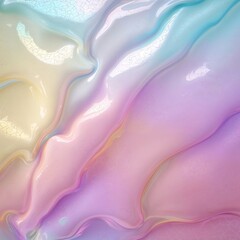 Abstract Pastel Liquid Texture Background with Iridescent Flow