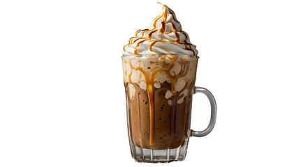 Caramel Drizzle Coffee isolated on white