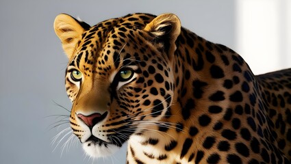 Obraz premium Close-up of a Powerful Leopard with Bold Black Spots