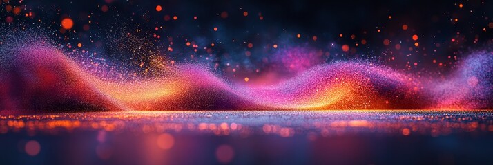 Abstract Vibrant Background, Multi Colored Watercolor Splash With A Blurred Bokeh Effect Digital Art