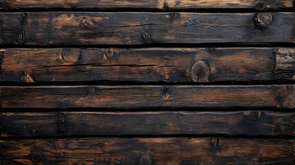 Obraz premium Old, rustic dark wooden texture for background panorama