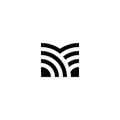 Abstract M symbol logo, simple M monogram design