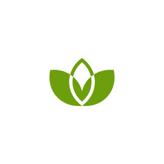 abstract leaf logo vector, design of 3 stacked leaves