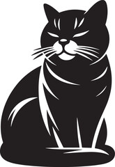 black and white cat illustration