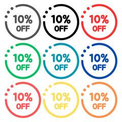 10% Off Discount Offer Icon Illustration