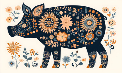 Fototapeta premium Picture of cute pig, pork, processed food, photograph or illustrator for advertising