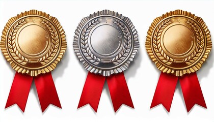 gold medal with ribbon