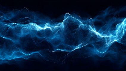 Obraz premium Abstract blue digital background with glowing connections and lines in a low-poly style.