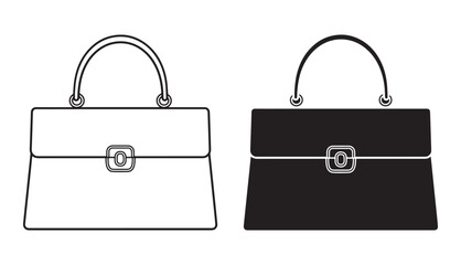women's handbag vector icon line art illustration