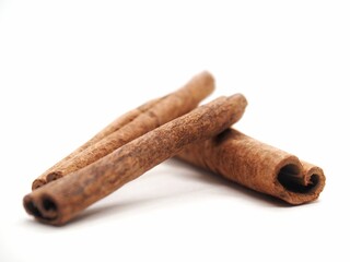 Cinnamon sticks isolated on white background, Cinnamon roll