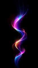 Vibrant Swirling Light Trails: Abstract Digital Painting in Vivid Hues. AI Generated