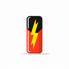 Obraz premium Battery with Lightning Charge Simple Flat Illustration icon power energy symbol 