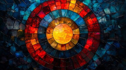 Circular Abstract Patterns with Geometric Symmetry