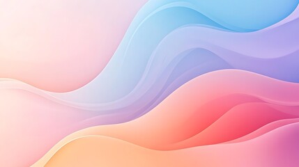 Abstract Pastel Waves Flowing Softly Together