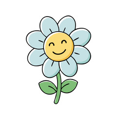 flower with smiley face vector icon, flower with smiley face vector illustration - simple illustration of flower with smiley face, perfect for logos,and flower with smiley face -themed designs.