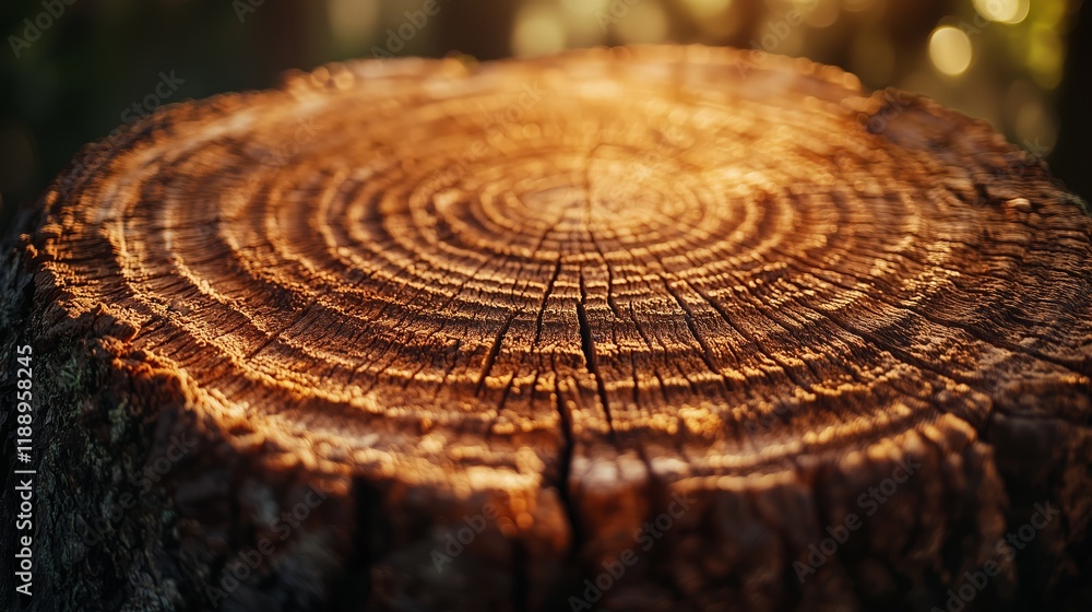 Aufkleber close-up view of tree trunk with beautiful wood grain patterns