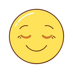 Fototapeta premium happy face with closed eyes icon