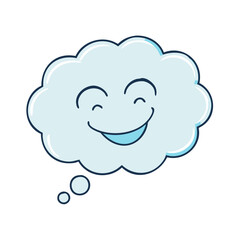 happy thought cloud vector icon, happy thought cloud vector illustration - simple illustration of happy thought cloud, perfect for logos,and happy thought cloud -themed designs.