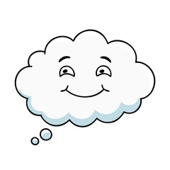 happy thought cloud vector icon, happy thought cloud vector illustration - simple illustration of happy thought cloud, perfect for logos,and happy thought cloud -themed designs.